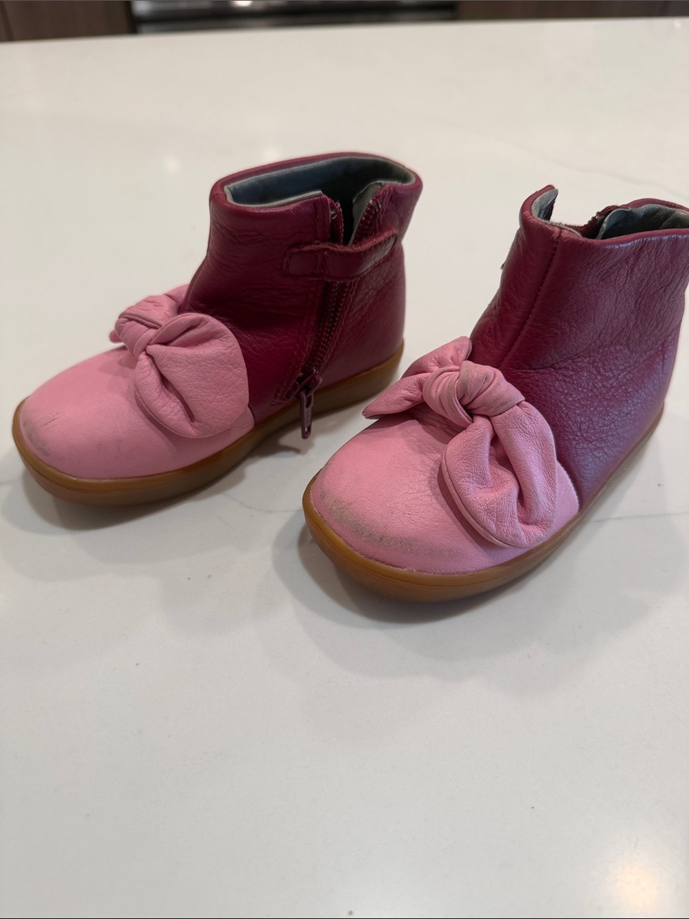 Camper Kids Pink Boots with Bow